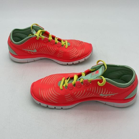 NIKE TRAINING FREE BALANZA 3.0 Coral Mint Yellow Running Walking Sneakers Size 6 - Picture 4 of 13
